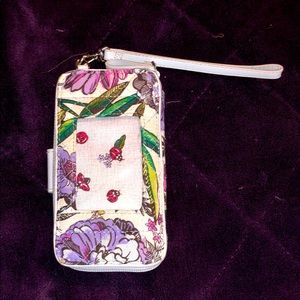 Vera Bradley iPhone wristlet / wallet Lavender Meadow